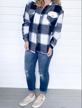 Load image into Gallery viewer, Navy Plaid Shacket