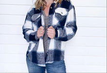 Load image into Gallery viewer, Navy Plaid Shacket