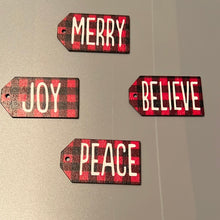 Load image into Gallery viewer, Buffalo Plaid Ornaments.
